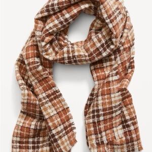 Old Navy Plaid Scarf in Brown and Cream